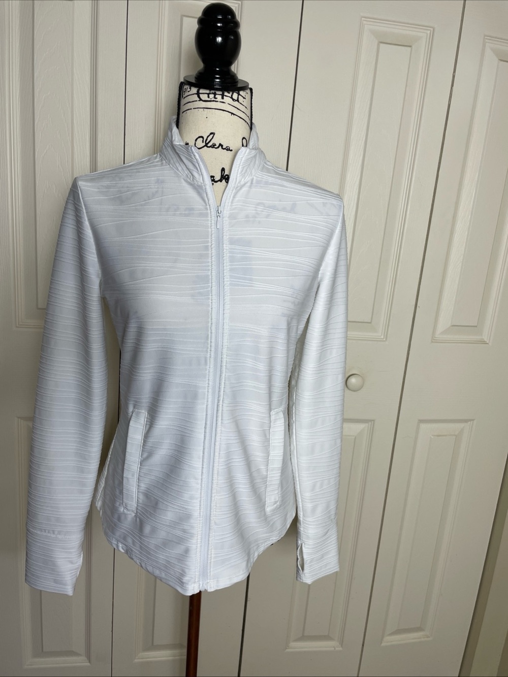 TOMMY BAHAMA Golf & Active Womens White Full Zip Jacket - Small EUC Pockets
